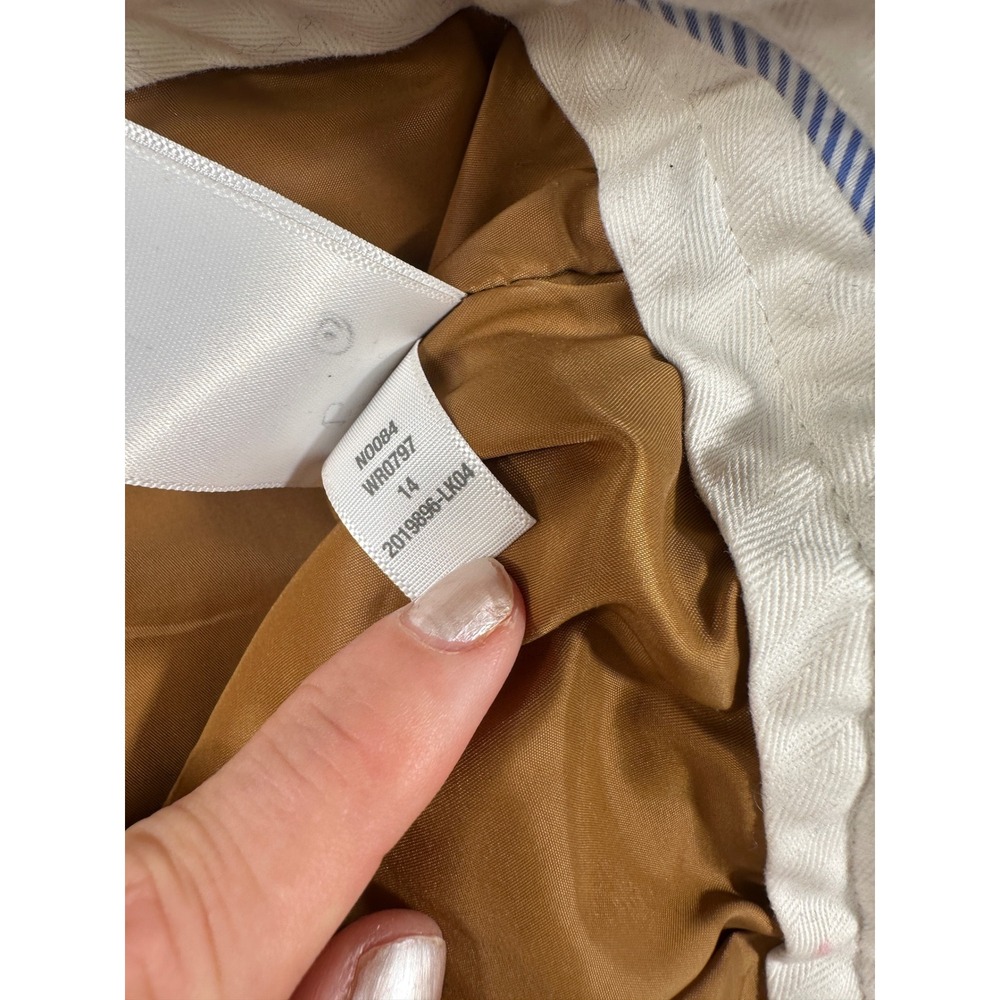 Madewell High-Rise Rosedale Straight Pant 14 Brown Pinstripe Italian Wool - Picture 8 of 11